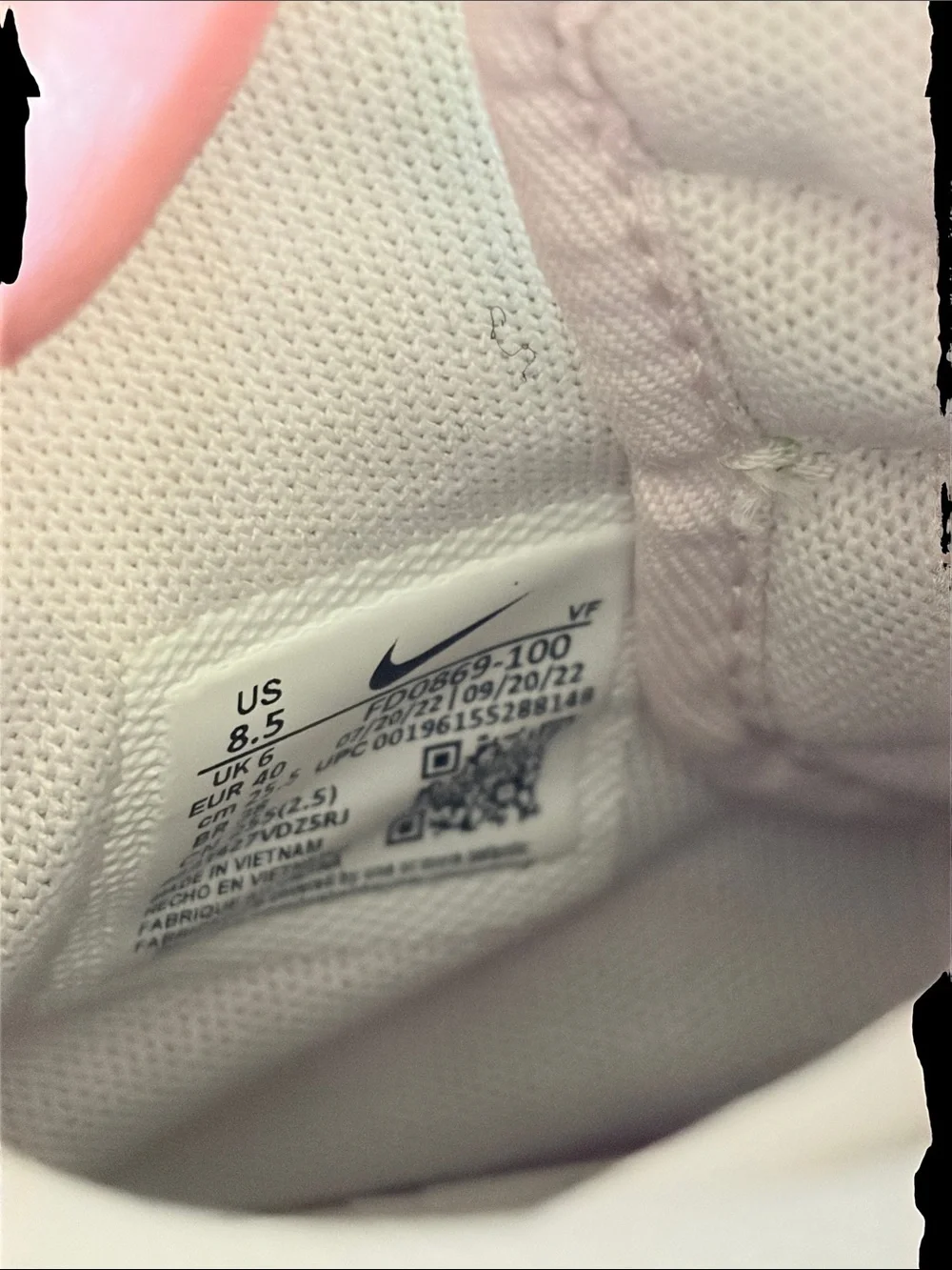 Nike Air Force White Athletic Sneaker size 8.5